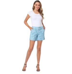 HDE Blue Paisley Chino Shorts Women’s Size 8 Cotton Stretch 5” Inseam